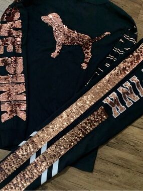 VS PINK ROSEGOLD BLING DOG OUTFIT SET S